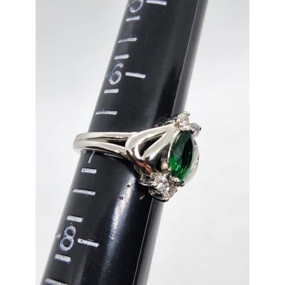 RINGS-DIAMOND CANDLE RINGS-Different Colors-Silver Tone-Lot of 3 All Size 7 - Picture 10 of 16